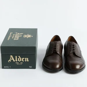 Men Alden Derby And Oxford Shoes* - M1501Y - Derby With Ergonomic Shape Toecap - Brown Calfskin