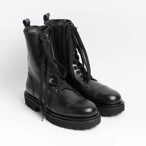 Women ANNA F Combat Boots* - Amphibian - 9544 - Nappa - Black