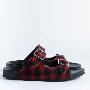 Women Anna F. Low Sandals*Anna F - Flat Sandals - 3374 - Red Check