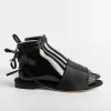 Women Anna F. Low Sandals* - Flat Sandals 3440 - Black Satin