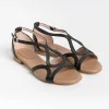 Women Anna F. Low Sandals* - Flat Sandals 3671 - Camelia Black