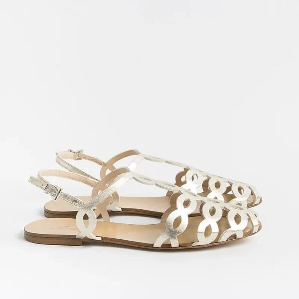 Women Anna F. Low Sandals* - Flat Sandals 3628 - Platinum Laminate