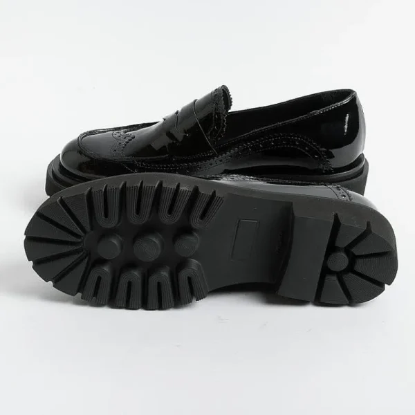 Women Anna F. Loafers*Anna F - Moccasin - 1498 - Patent - Black