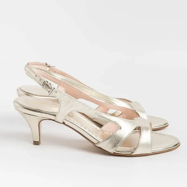 Women Anna F. Ceremony - Shoes And Clutches* - Sandals With Heels - 3664 - Platinum Laminate