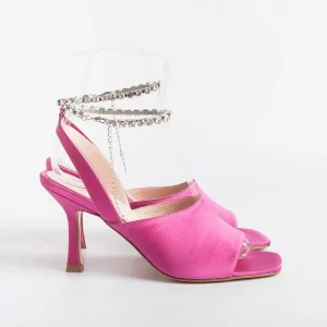 Women Anna F. Sandals With Heel*Anna F - Sandals With Heels - 3416 - Fuchsia Satin