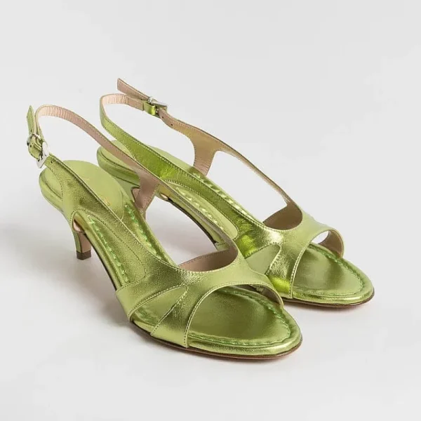 Women Anna F. Sandals With Heel* - Sandals With Heels - 3664 - Lime Laminate