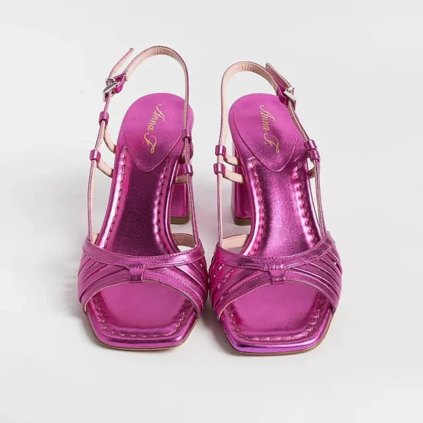 Women Anna F. Sandals With Heel* - Sandals With Heels - 3623 - Fuchsia Laminate