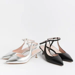 Women Anna F. Ceremony - Shoes And Clutches* - Slingback - 1411 - Silver Laminate