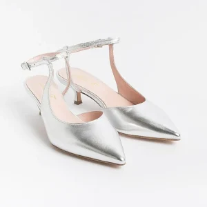 Women Anna F. Ceremony - Shoes And Clutches* - Slingback - 1411 - Silver Laminate