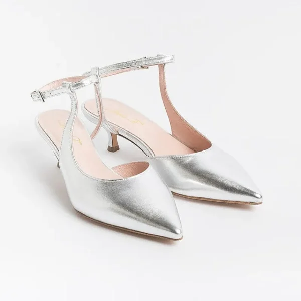 Women Anna F. Ceremony - Shoes And Clutches* - Slingback - 1411 - Silver Laminate