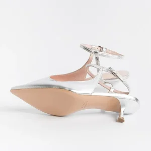 Women Anna F. Ceremony - Shoes And Clutches* - Slingback - 1411 - Silver Laminate