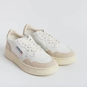 Women AUTRY - Collezione donna Sneakers*Autry - Aulw Ls58 - Sneakers Low Wom Leat - White Beige Pepper