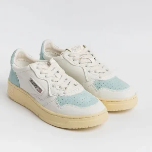 Women AUTRY - Collezione donna Sneakers*Autry - Aulw Sl02 - Sneakers Low Wom Suede Leat - White Turquoise