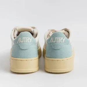 Women AUTRY - Collezione donna Sneakers*Autry - Aulw Sl02 - Sneakers Low Wom Suede Leat - White Turquoise