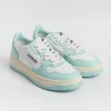 Women AUTRY - Collezione donna Sneakers*Autry - Aulw Wb20 - Sneakers Low Wom Leat - White / Turquoise