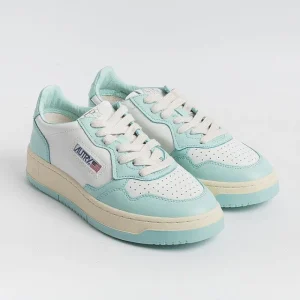 Women AUTRY - Collezione donna Sneakers*Autry - Aulw Wb20 - Sneakers Low Wom Leat - White / Turquoise