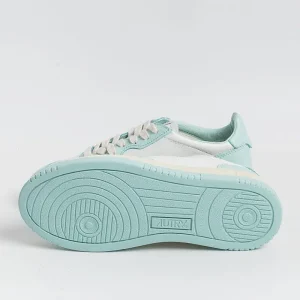 Women AUTRY - Collezione donna Sneakers*Autry - Aulw Wb20 - Sneakers Low Wom Leat - White / Turquoise