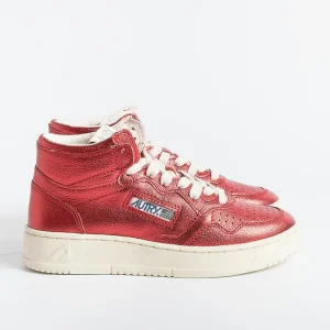 Women AUTRY - Collezione donna Sneakers*Autry - Aumw Gm06 - Sneakers Mid Wom Goat - Metal Red