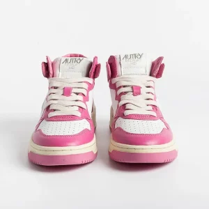 Women AUTRY - Collezione donna Sneakers*Autry - Aumw Wb14 - Sneakers Mid Wom Leat - Pink Bubble