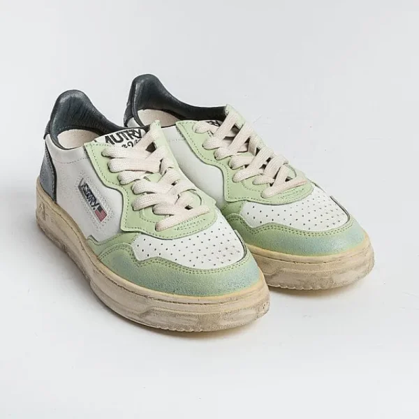 Women AUTRY - Collezione donna Sneakers*Autry - Avlw Sv18- Sneakers Low Wom Leat - Green Blue - Vintage Edition