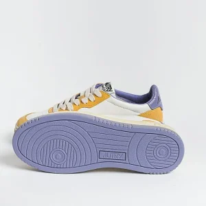 Men AUTRY - Collezione uomo Sneakers*Autry - Sneakers Avlm Cl03 - Low Man Crack Leat Vintage - White Yellow Purple