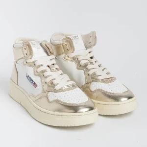 Women AUTRY - Collezione donna Sneakers*Autry Aumw Wb16 - Sneakers Mid Wom Leat/Leat - Platinum White