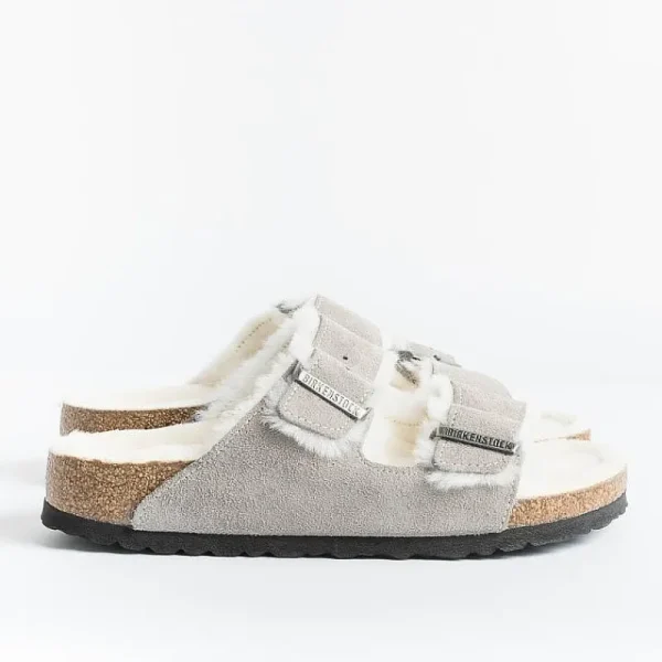 Women BIRKENSTOCK Low Sandals* - Flat Sandals 1017403 - Arizona Fur - Grey