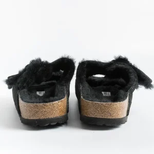 Women BIRKENSTOCK Low Sandals* - Flat Sandals 0752663 - Arizona Fur - Black