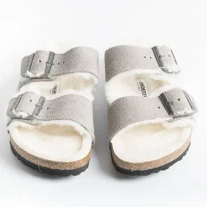 Women BIRKENSTOCK Low Sandals* - Flat Sandals 1017403 - Arizona Fur - Grey