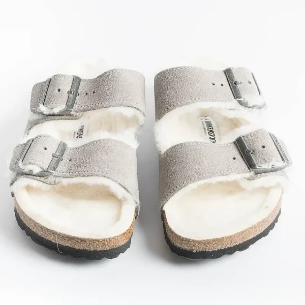 Women BIRKENSTOCK Low Sandals* - Flat Sandals 1017403 - Arizona Fur - Grey