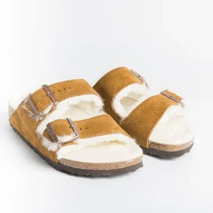 Women BIRKENSTOCK Low Sandals* - Flat Sandals 1001135 - Arizona Fur - Mink