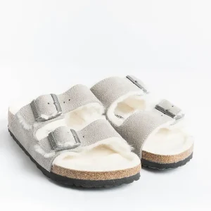 Women BIRKENSTOCK Low Sandals* - Flat Sandals 1017403 - Arizona Fur - Grey