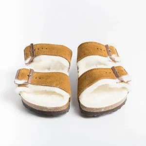 Women BIRKENSTOCK Low Sandals* - Flat Sandals 1001135 - Arizona Fur - Mink