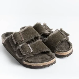 Women BIRKENSTOCK Low Sandals* - Flat Sandals 1020528 - Arizona Fur - Mocca