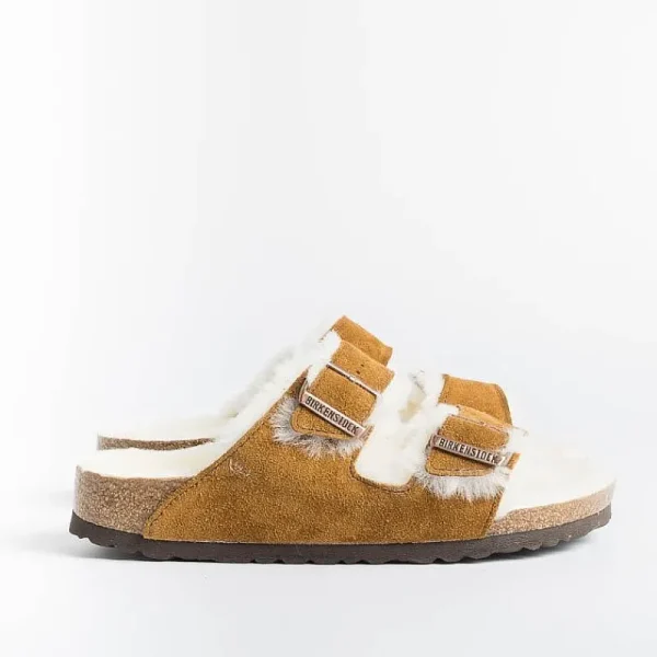 Women BIRKENSTOCK Low Sandals* - Flat Sandals 1001135 - Arizona Fur - Mink