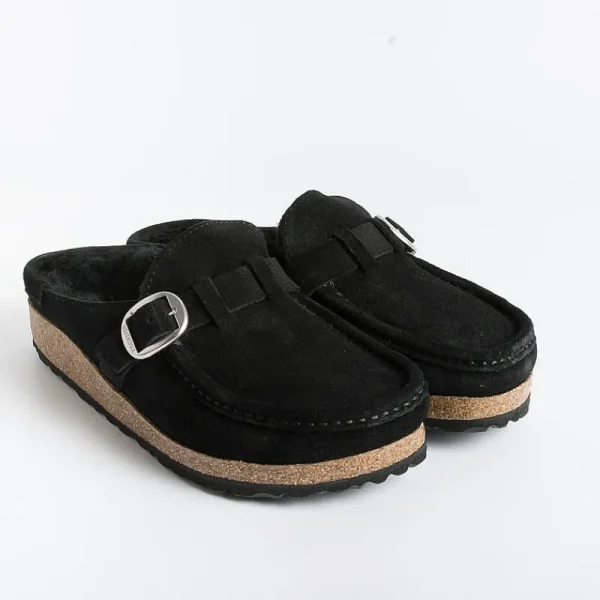 Women BIRKENSTOCK Sabots And Sleepers* - Sleepers 1018126 - Buckley - Black Shearling