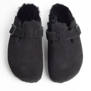 Women BIRKENSTOCK Sabots And Sleepers* - Sleepers 0259883 - Boston Fur - Black