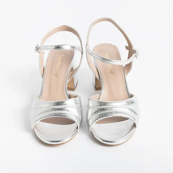 Women CAPPELLETTO 1948 Sandals With Heel*Cappellettoshop - Sandals With Heels - Anika7 - Silver Laminate