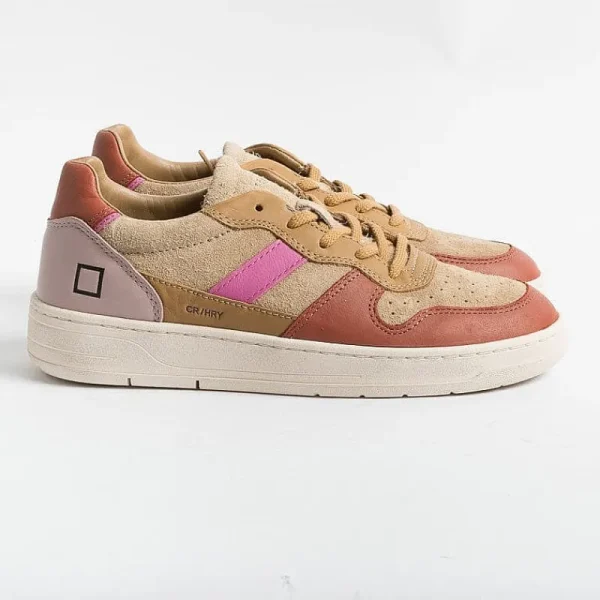 Women DATE Sneakers* - Sneakers - Court 2.0 Hairy Beige - Beige Orange