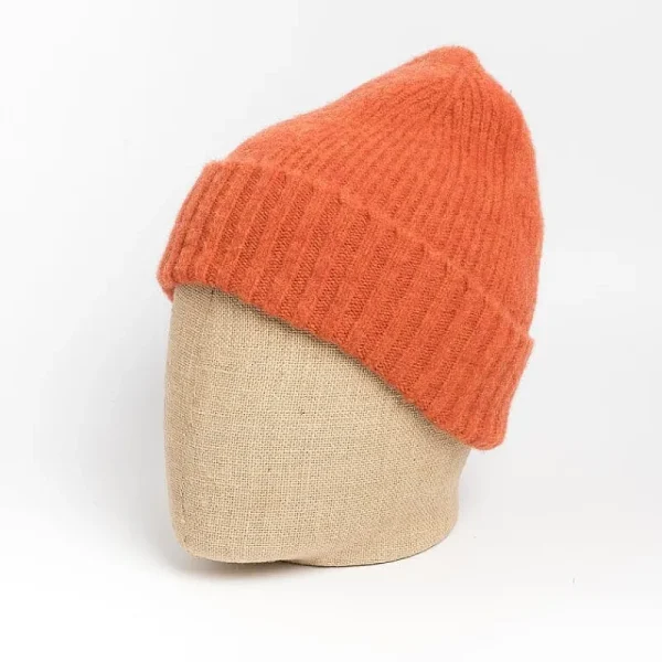 Women HOWLING Hats And Caps* - Cable Tartan Wool Hat - Jammy Orange