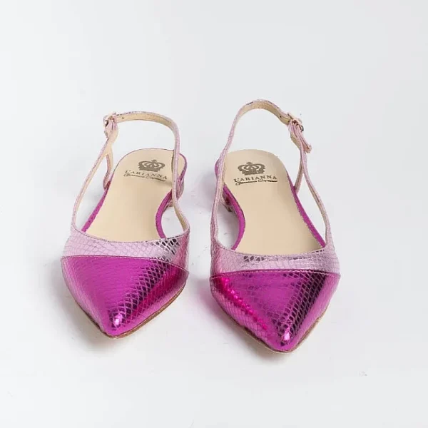 Women L'Arianna Slingbacks*L' Arianna - Sling Back - Ch2006 - Fuxia Laminated Snake