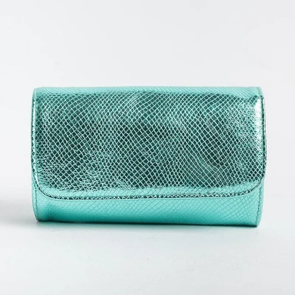 Women L'Arianna Clutch* - Bag - Ester - Turquoise Laminated Snake