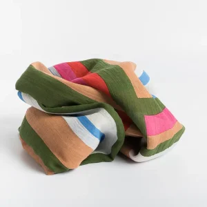 Women Cappelletto Shop Scarves*Lovat&Green - Pashmina - Multicolor Stripe