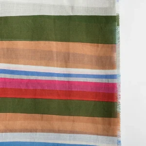 Women Cappelletto Shop Scarves*Lovat&Green - Pashmina - Multicolor Stripe