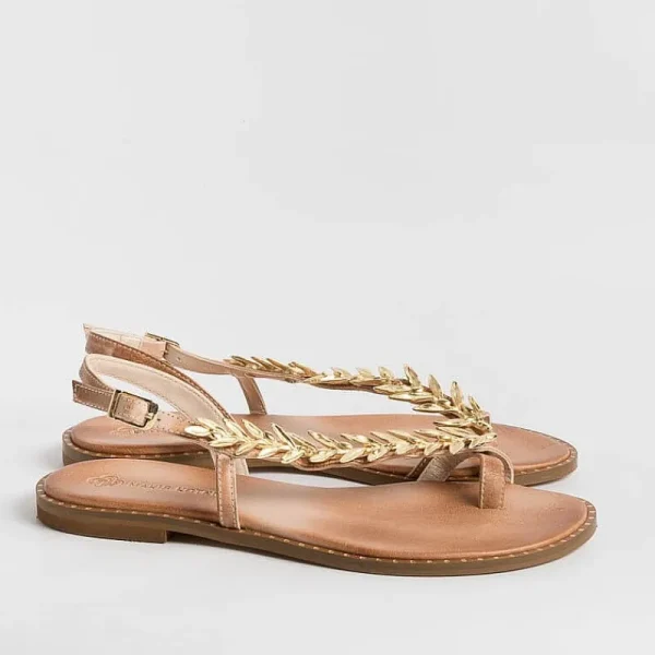 Women MAKIS KOTRIS Low Sandals* - Flat Thong Sandals K870 - Natural