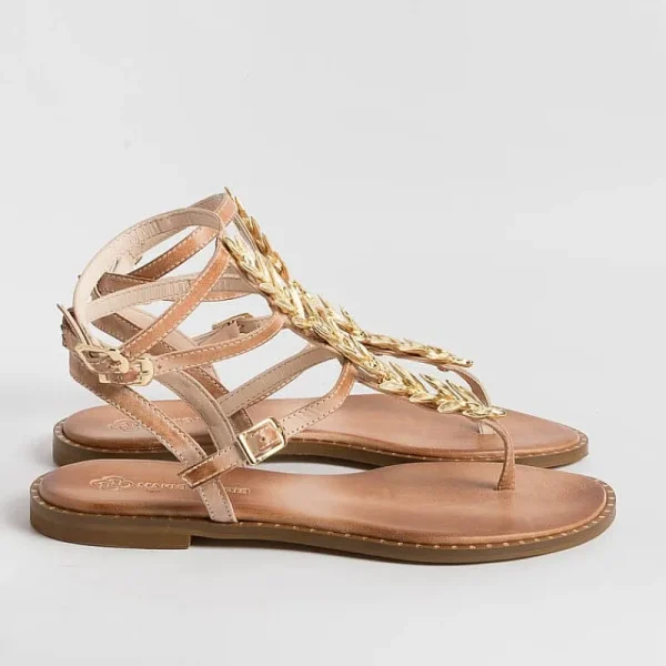 Women MAKIS KOTRIS Low Sandals* - Flat Thong Sandals K770 - Natural