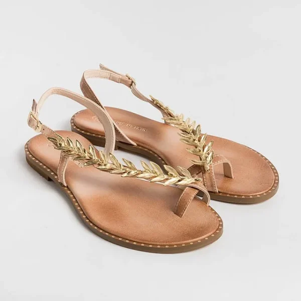 Women MAKIS KOTRIS Low Sandals* - Flat Thong Sandals K870 - Natural