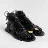 Women MAKIS KOTRIS Flip-Flops Sandals* - Low Thong Sandals 04-306 - Black