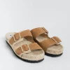 Women MANEBI Low Sandals* - Flat Sandals - Nordic Sandals - Beige Leather