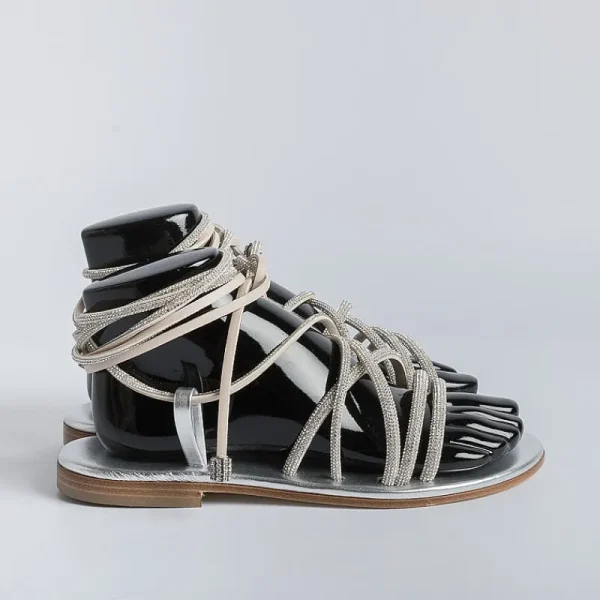 Women PAOLA FIORENZA Low Sandals* - Flat Sandals - Fd22 - Silver